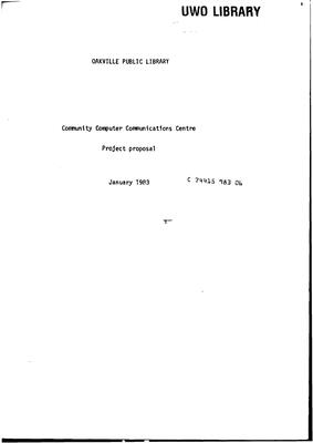 Oakville Public Library Community Computer Communications Centre Project Proposal