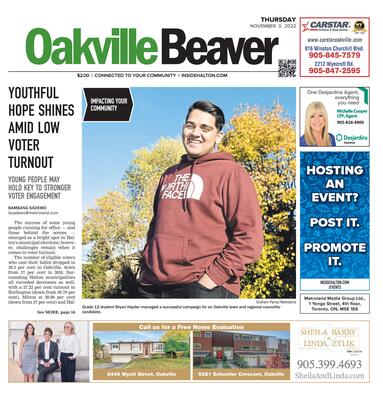 Oakville Beaver, 3 Nov 2022