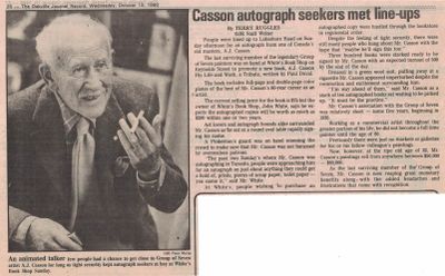 Casson autograph seekers met line-ups