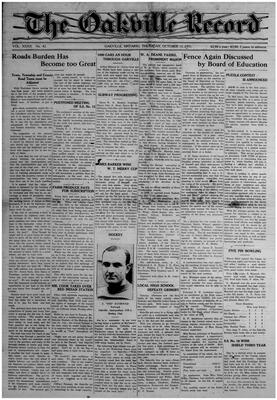 Oakville Record, 15 Oct 1931