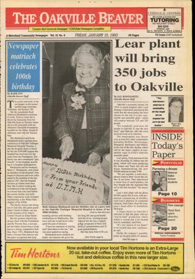 Oakville Beaver, 15 Jan 1993