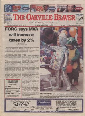 Oakville Beaver, 3 Nov 1995