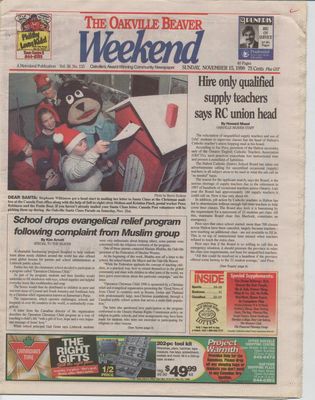 Oakville Beaver, 15 Nov 1998