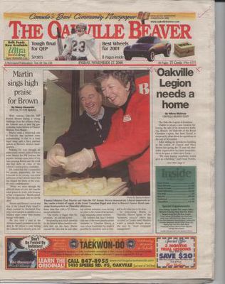 Oakville Beaver, 17 Nov 2000