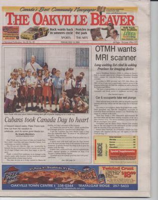 Oakville Beaver, 13 Jul 2001