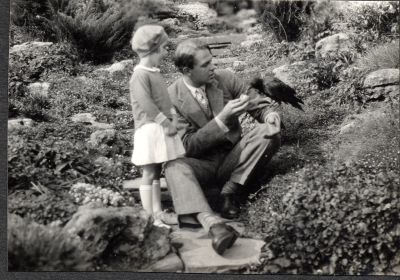 Nancy and Robert Turney, and Jake (pet crow)