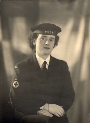 Nancy Hart. In military uniform of the Women's Royal Canadian Naval Service.