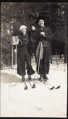 Hazel and friend skiing