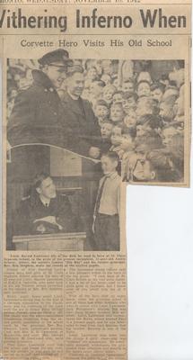 &quot;Corvette Hero Visits His Old School&quot; Toronto Daily Star article