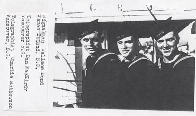 Three sailors on HMCS OAKVILLE