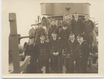 Officers and students on board HMCS Oakville, November 5, 1941