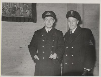 Lieut.Harold Lawrence of Brockville and Stoker Petty Officer Arthur Powell of Timmins in Oakville