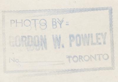 Reverse of photo HMCS00139, photo taken by Gordon W. Powely of Toronto