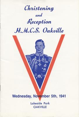 HMCS Oakville Christening Ceremony Program - front cover