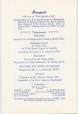 HMCS Oakville Christening Ceremony Program - page 9