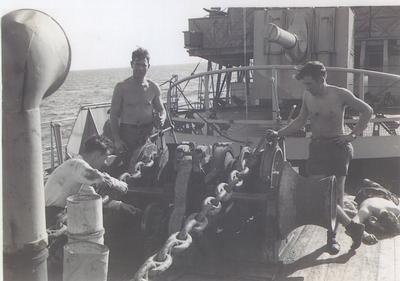 HMCS Oakville servicing of anchor winch