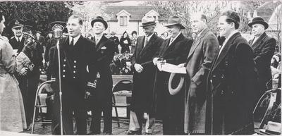 Lt. Cdr. A.C. Jones and dignitaries at March Past, November 5, 1941