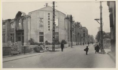 View of a street in a city or village in China