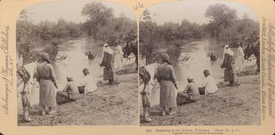 Baptizing in the Jordan, Palestine (Matt. iii, 5-6).