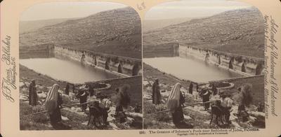 The Greatest of Solomon's Pools near Bethlehem of Judea, Palestine.