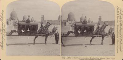 A ship of the Desert passing the Tombs of the Khaliffs, Cairo, Egypt.