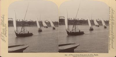 A Fleet of Arab Boats on the Nile, Egypt.