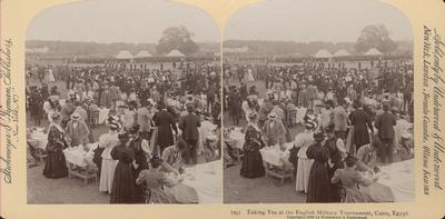 Taking Tea at the English Military Tournament, Cairo, Egypt.