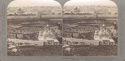 Jerusalem, the City of the Great King, from Mount of Olives, Palestine.