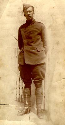 James Byron Kelley was initially with the Royal Air Force. He later transferred to the Medical Corps and worked overseas as an x-ray equipment operator until the end of the First World War.