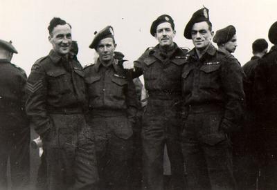 Members of the Lorne Scots 2nd Division of the Royal Canadian Army in Borden, England, 1941.