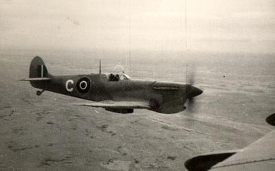 A Spitfire on the way to Benghazi, Libya.