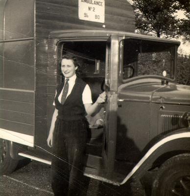 Audrey Johnson drove an ambulance and worked with the Mobile Hospital in Banstead, England, during the Second World War.