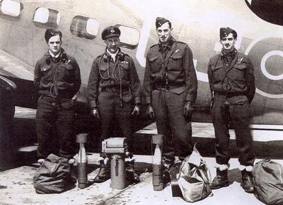 Ken Chambers with air crew.From left to right: Frank Graham, Ken Chambers, John Upward, and Stan Cody