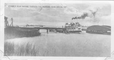 The steamer &quot;Islay&quot; passing through the Narrows