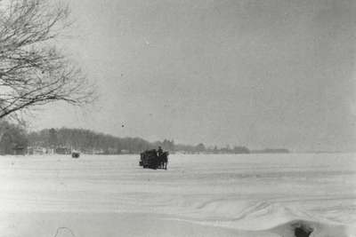 Two teams pulling sleighs