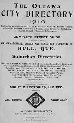 1910 Ottawa City Directory