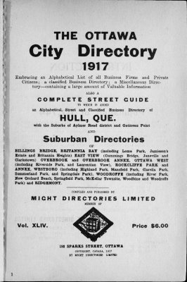 1917 Ottawa City Directory