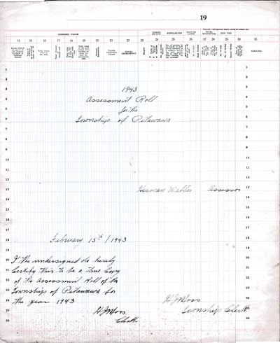 1943 Assessment Roll for the Township of Petawawa