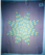 Eight-Pointed Star Patchwork Quilt circa 1954