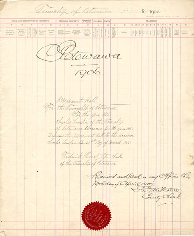 1906 Assessment Roll for the Township of Petawawa