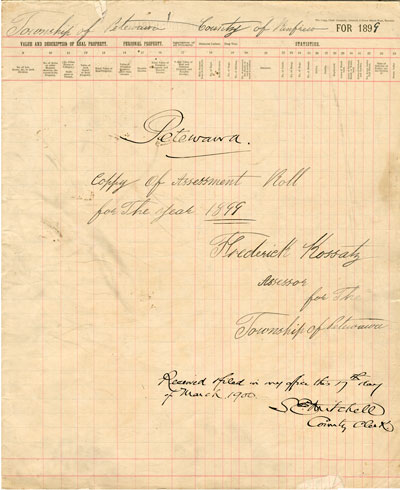 1899 Assessment Roll for the Township of Petawawa