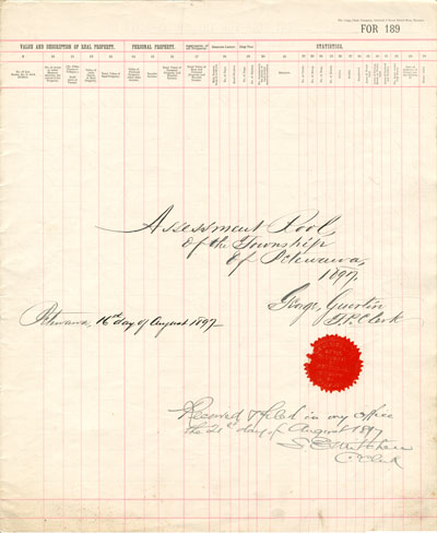 1897 Assessment Roll for the Township of Petawawa