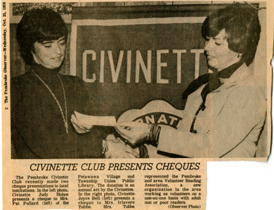 Civinette Club Presents Cheques