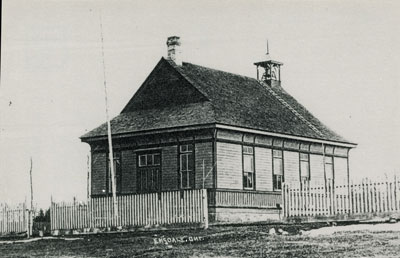 Postcard of a Schoolhouse in Emsdale, Ontario, circa 1900
