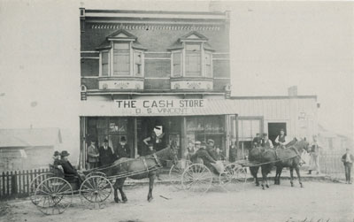 Postcard of the D. S. Vincent "Cash Store," Perry Township, circa 1900
