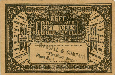 Yellow Good Will Gift Token for Wardell & Company 
