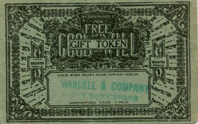 Green Good Will Gift Token for Wardell & Company 
