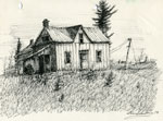 Pencil Sketch of an Abandoned House, 1978