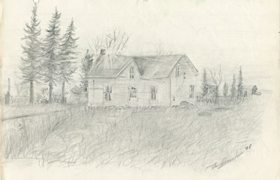 Pencil Sketch of a House, 1978
