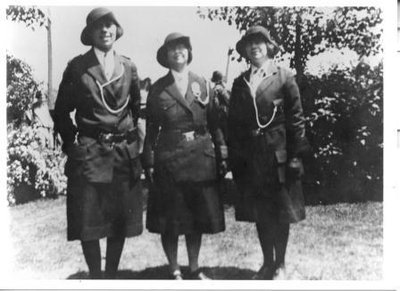 Photograph of Ann Sansom, Mrs. Johnston and Helen Keeler